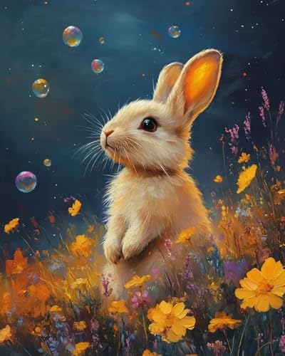 Broderie point de croix imprimé lapin 11CT canevas kit complet pour adulte débutant