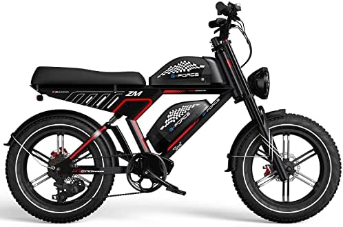 ZM Electric Bike with 750W Motor,20″ x 4″ Fat Tires Electric Bicycle for Adults with 48V 33.5Ah/20Ah Removable Battery 28 MPH 7 Speed System, Dual Suspension, Dual Hydraulic Brakes