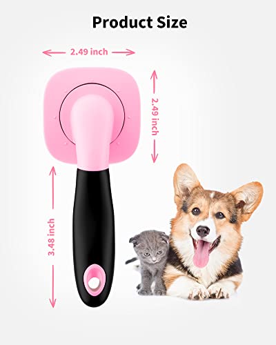 Glendan Dog Brush & Cat Brush- Slicker Pet Grooming Brush- Shedding Grooming Tools(Pink) #TOP4