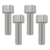 TIRYTU M8x25 Titanium Bolts (4PC) - Lightweight Design | Ideal for Humid/Salty Environments | Socket Head Hex Key No Washer | Car/Motorcycle Bolts | Natural Color