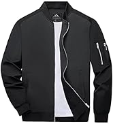 Men's Slim Fit Lightweight Thin Water Resistant Windbreaker Bomber Jacket