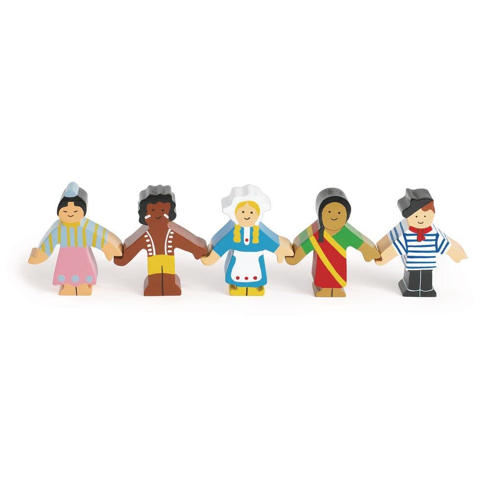 Excellerations 3 inch Multicultural Around The World Block Play People, Set of 18, Social Emotional Learning, Preschool Educational Toys