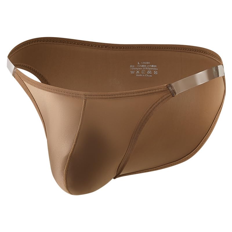 Men's Sexy Low Rise Satin Silky Bikini Briefs Bulge Pouch High Cut Underwear3