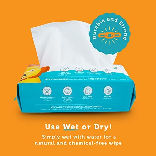 Whoopsie Wipes β The Original 100% Pure Cotton Dry Baby Wipes (600 Count) - 1