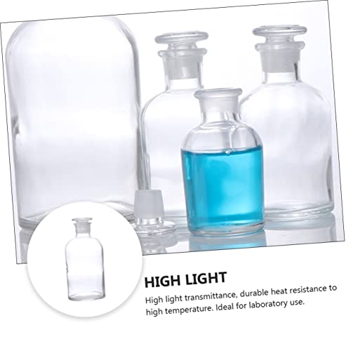 Ultechnovo 1Pc Reagent Bottle Clear Container Clear Container With Lid Clear Glass Bottles With Caps Laboratory Supplies Dilution Vials Media Storage Lab Glass Bottle Chemicals Glass Bottle #TOP2