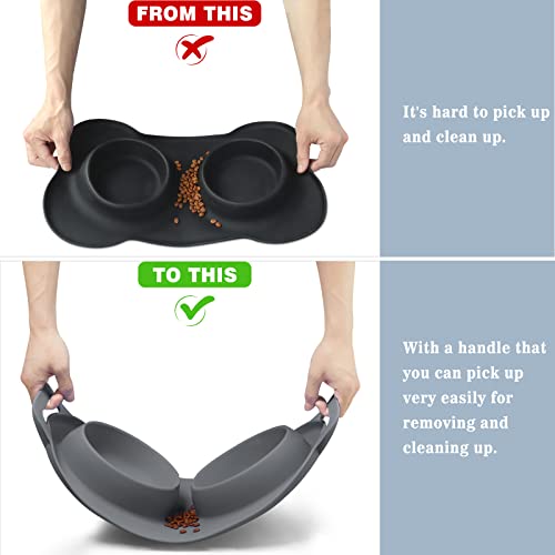 Winsee Dog Bowls Stainless Steel Pet Food Watel Bowls, Slow Feeder Insert With Non-Skid Silicone Mat And Handle For Pets Puppy Small Medium Large And Extra Large Dogs #TOP3