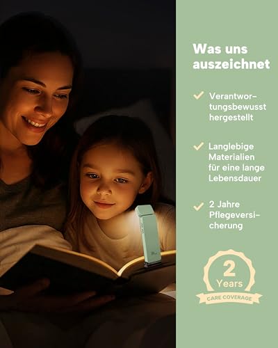 86lux Leselampe Buch Klemme，Wiederaufladbare Buchlampe zum Lesen im Bett – Ansicht 7