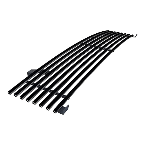 APS Compatible with Nissan Frontier 1998-2000 Main Upper Stainless Steel Black 8x6 Horizontal Billet Front Grill Grille Insert N85439J