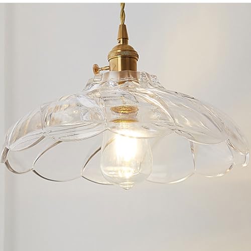 Lámpara colgante vintage de vidrio transparente para isla de cocina 6