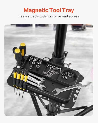 Image of VEVOR Bike Repair Stand, 85 lb Heavy-duty Bicycle Work Stand with 40.7-64.1 in Adjustable Height & Magnetic Tool Tray, Foldable Bicycle Maintenance Rack, Shop Home Mechanics for Mountain & Road Bike