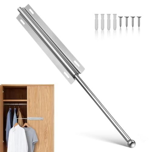 Tringle de placard rétractable Amosfun en acier inoxydable pour dressing durable