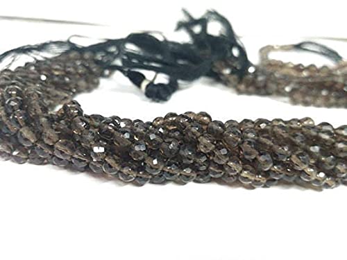 Quartz fumé perles facettées de 4-5.2mm en fil de 13 pouces pour création