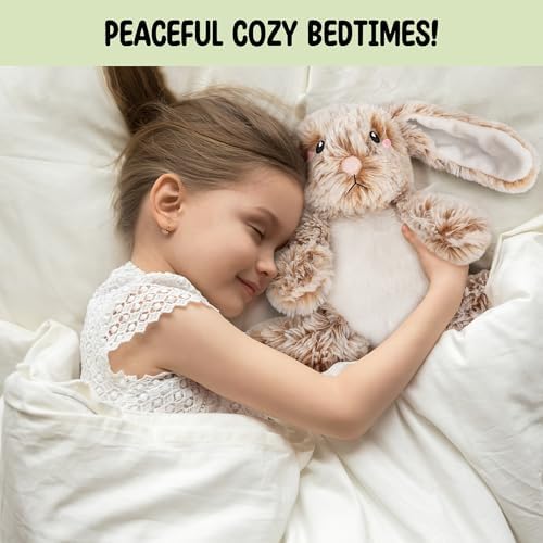 Bunny Microwavable & Weighted Stuffed Animals - 1.5 Lbs Unscented Heating Pad for Period Cramps Pain Relief and Anxiety, Cute Bunny Plush Toys Gifts for Women Girls Adults and Kids by Happy Fuel - 3