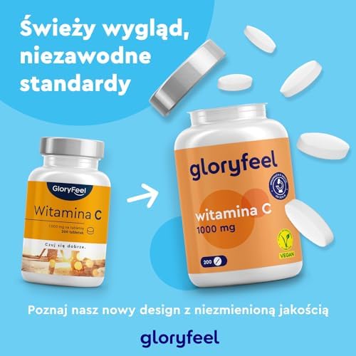 Witamina C 1.000mg - Wsparcie immunologiczne** - Wysoka dawka - 200 wegańskich tabletek (7 miesięcy) - Sprawdzone laboratoryjnie i bez dodatków, wyprodukowane w Niemczech