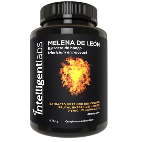 Melena de León Cápsulas de hongos por el Intelligent Labs, Extracto de agua caliente de los cuerpos fructíferos de Hericium Erinaceus, sin micelio, sin rellenos de grano, suministro para 60 días