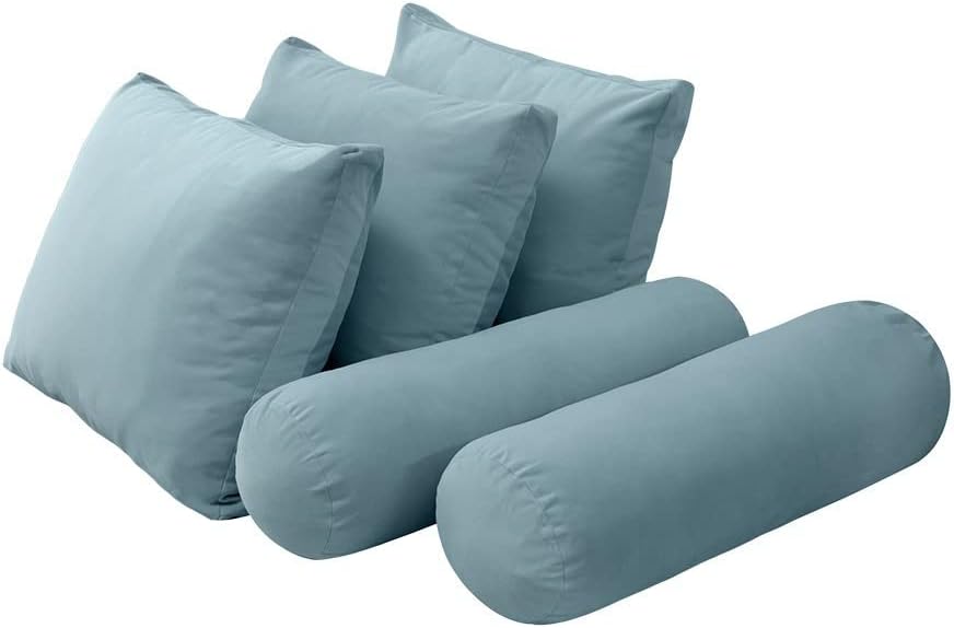 Prolinemax Style V3 Twin-XL Size Knife Edge Velvet Indoor Daybed Mattress Bolster Pillow Complete Set AD355