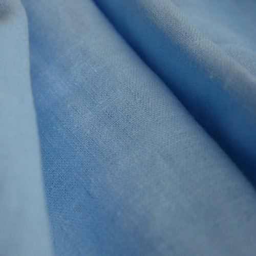 Tessuto di lino - tinta unita - blu hellenic |