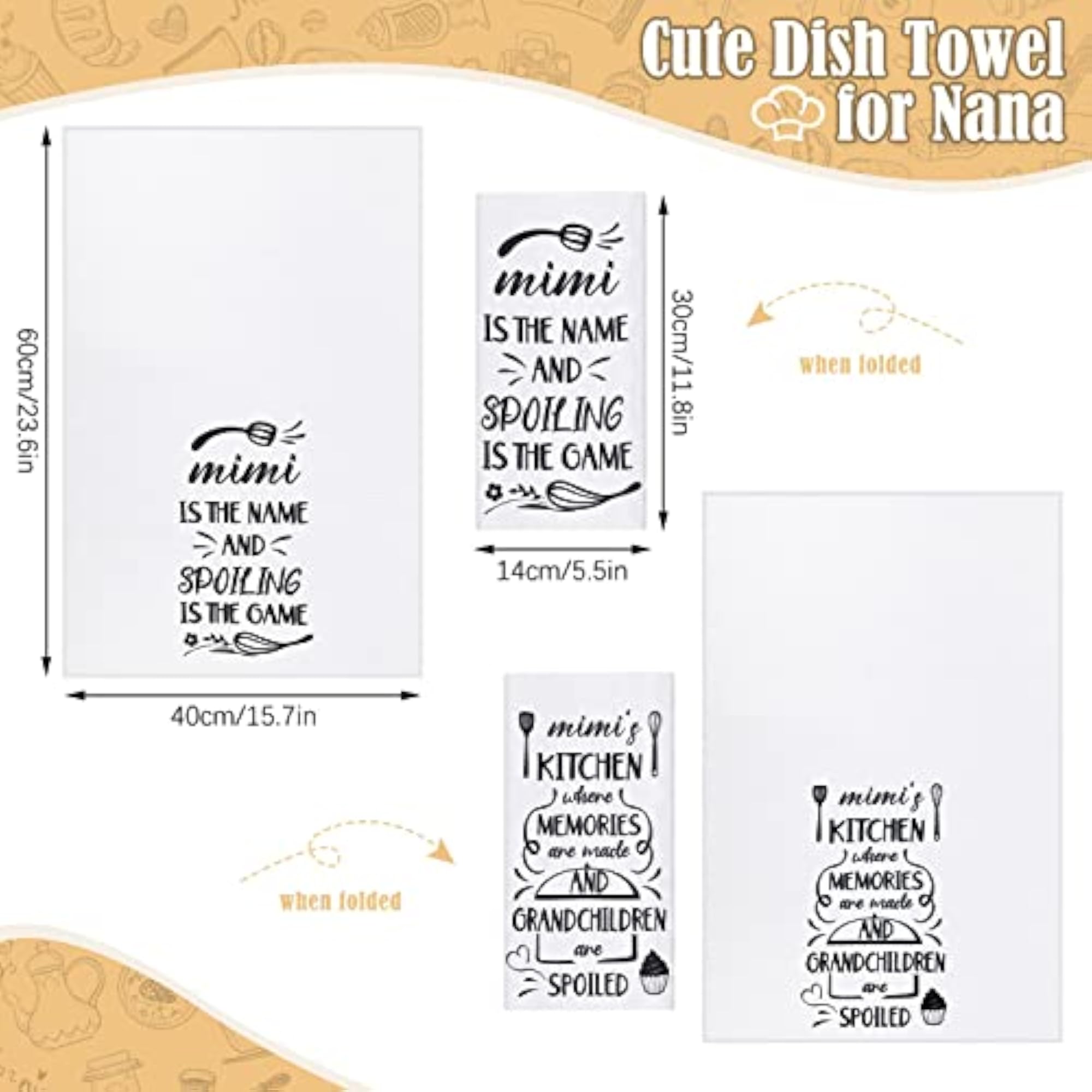5 Pieces Mimi Kitchen Set, Dish Towels & Oven Pads