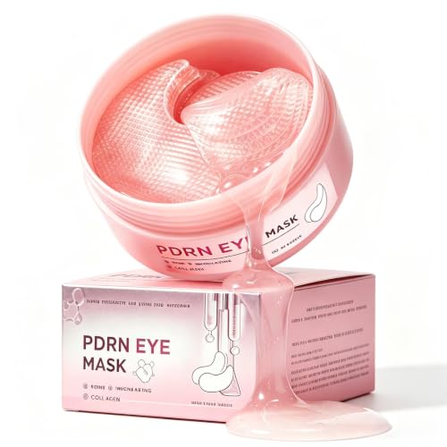 HPUFKOT Nicotinamide Under Eye Patches (60 Pairs),PDRN Retinal Eye Patches, Skincare for Puffy Eyes,Fine Lines,Dark Circles,Bags &amp; Wrinkles with Collagen &amp; Hyaluronic Acid (Light Pink)