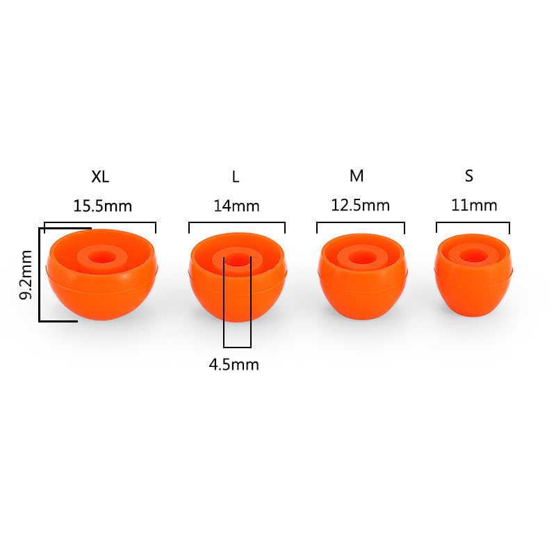 Image of Generic PENON Liqueur O 4.5mm Silicone EARTIPS for in-Ear Monitors (3 Pairs), Orange