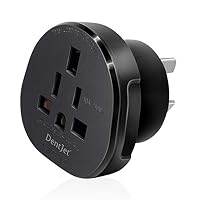 SAA Approved UK/US/Canada to AU/NZ Travel Adaptor Plug with Insulated Pins, UK/US Plug Convert to 3-Pin Australian/New Zealand/China Socket (1 Piece Black)