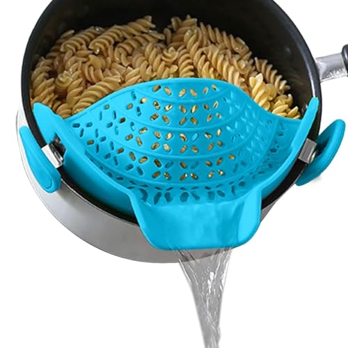 Pasta Strainer - Clip On Pot Strainer Silicone | Adjustable Pasta Strainers For Pots | Heat Resistant Stainless Steel Silicone D