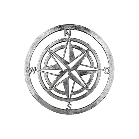GILDE Decoración de pared - Rosa de viento - de aluminio en plata Cover