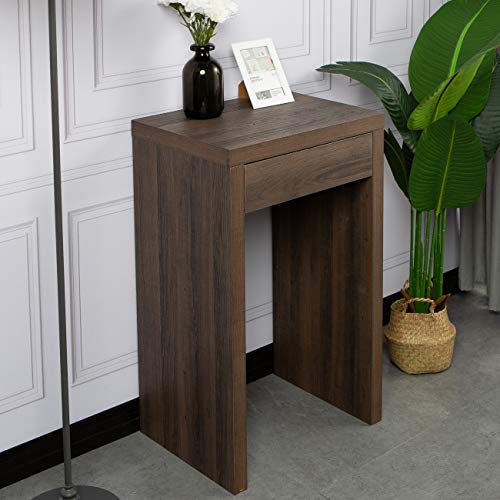 soges Mesa Alta Mesa Auxiliar de sofá Mesa de café Mesa de Consola con un cajón para hogar, Sala de Estar, Oficina,GCBZ2011