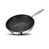 26CM Frying Pan Food Grade 304 Stainless Steel Non Stick Pan Honeycomb Pot Bottom Induction Cooker Gas Stove General Wok