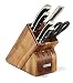 WÜSTHOF CLASSIC IKON Seven Acacia Block 7-Piece German Set | Precision Forged High Carbon Stainless Steel Kitchen Knife, 15 Slot Wood, Model 8347-6