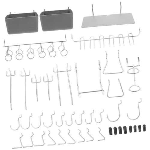 OUNONA 140pcs Heavy Duty Garage Workshop Storage Organizers Pegboard Hooks Set Baskets for Pegboard