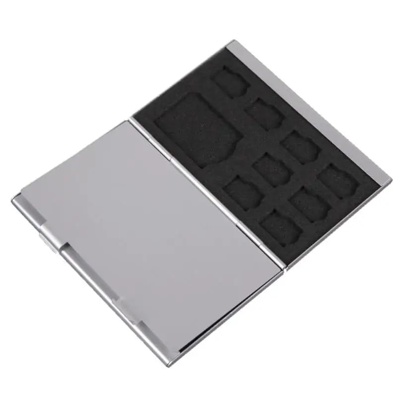 Portable 12 in 1 Metal Double-Layers Memory Card Aluminum Storage Box for SD MMC TF Memory Card Storage Card Holder Case Metal Cases
