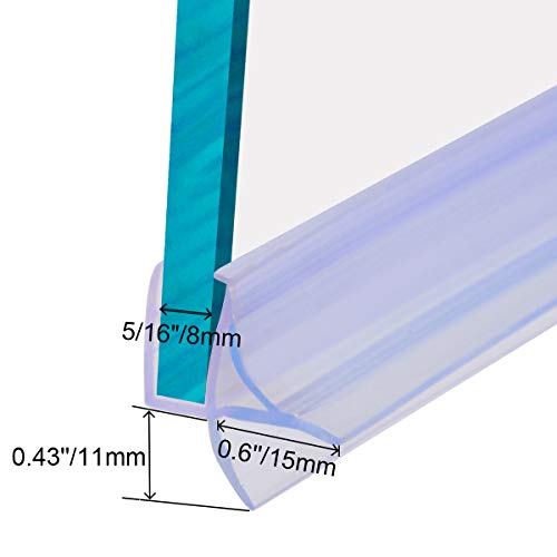 Joint de bas de porte en verre de 0,6 cm longueur 69,8 cm pour douche - 3