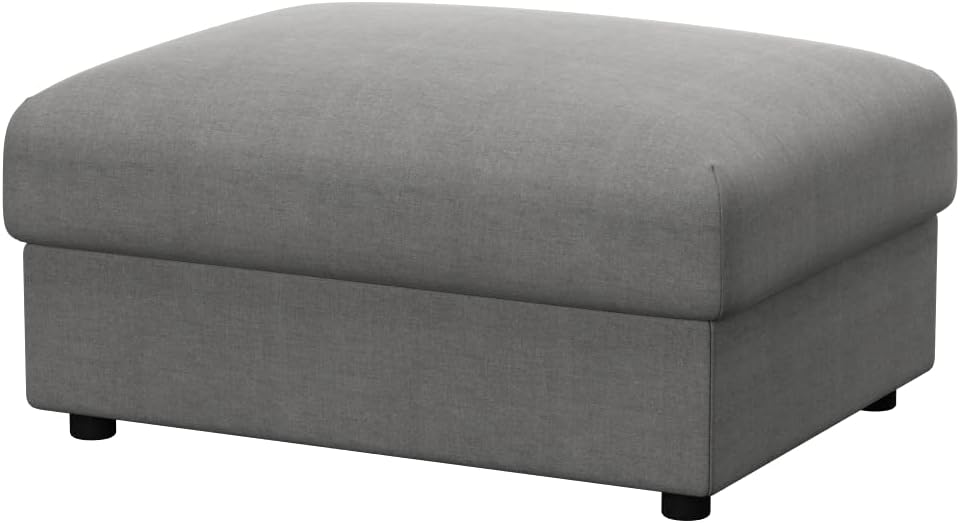 Soferia Replacement Compatible Cover for Vimle Footstool, Fabric Elegance Light Grey