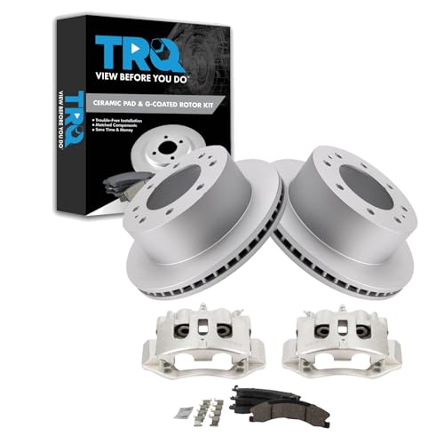 Image of TRQ Rear Brake Pad & Rotor Kit Compatible with 2011-2019 Chevrolet Suburban 3500 HD 2011-2019 GMC