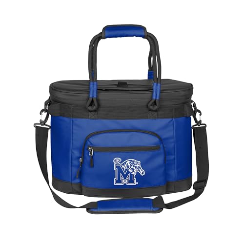 Logo Brands NCAA Memphis Tigers 35 Can Flex Cooler -Collapsible Heat-Sealed Leak-Proof Lining Soft Cooler with Easy-Access Top Hatch for Tailgating, Camping, Beach, and Game Day