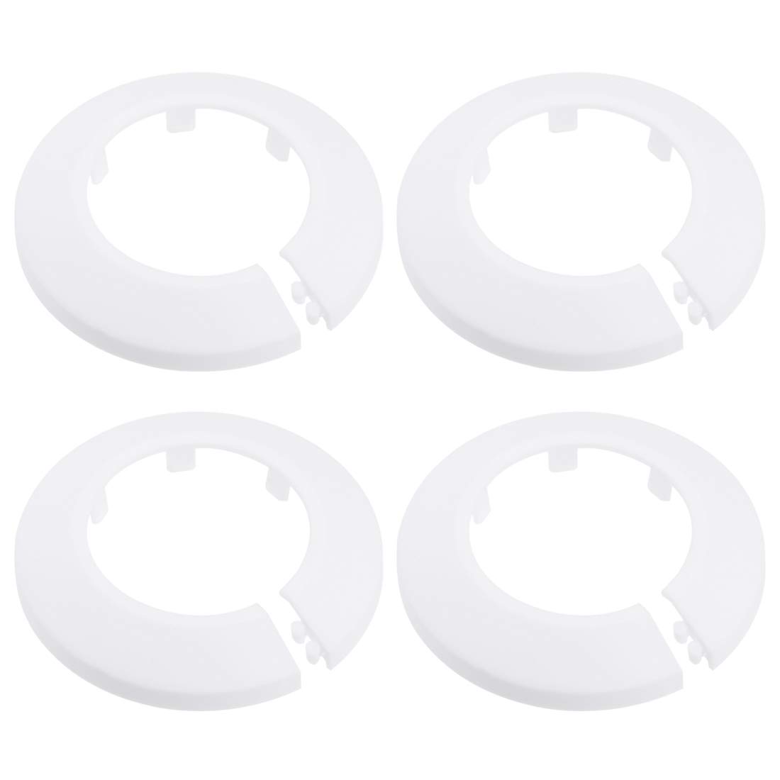 Sourcing Map 4 Stück 50mm Rohr Abdeckung Dekoration PP Heizkörper Rosette Wasserrohr Wand Abdeckung Weiß