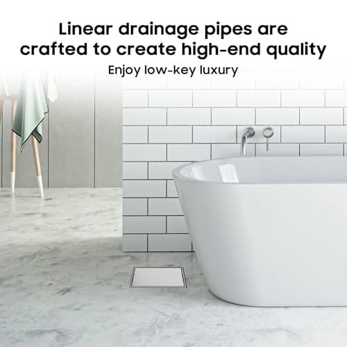Image of DLONE Shower Drain | 6 Inch Brushed Nickel with Tile Insert Panel