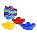 Playkidz Juguete de baño Pequeño Bote Paquete de Tren de 9 remolcadores de plástico apilables para niños para bañera y más en 6 Colores, Edades 3 y más, Multicolor (3052)