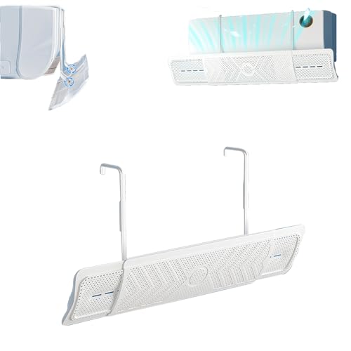 Whoixdsor General Adjustable Air Conditioner Deflector, 24-37 inch Retractable Anti Direct Blowing Retractable Ac Vent Shiel Deflector, Air Conditioner Wind Deflector No Dripping Water (White-1 PCS)