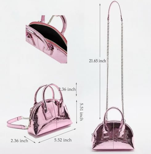 Ophlid Sliver Crossbody Purse for Women Mini Metallic Handbag Pink by Ophlid - Used condition - Image 4