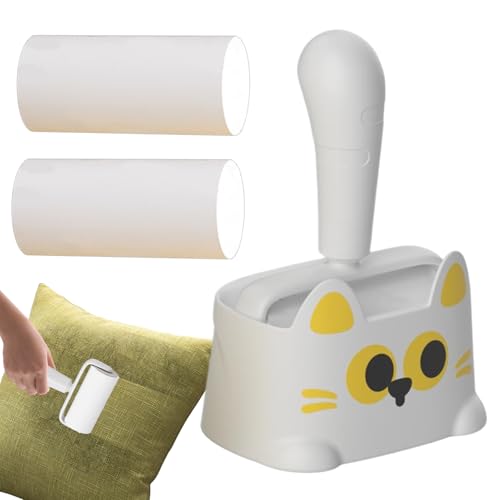 Rouleau Anti-Peluches - avec Rouleaux de Recharge - Facile à déchirer - Rouleau à Poils d'animaux de Compagnie - pour Chat, Chien, Meubles, Tapis, vêtements, Coussins, Sol, sièges de Voiture