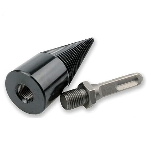 Drill Bits Sets,Carving Tools,4pcs Firewood Log Splitter Wood Bit Heavy Duty Electric Drills Screw Cone Driver Removable 32mm + 3 Handles