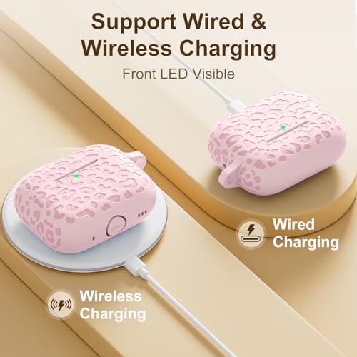 DGege Compatible for AirPods Pro 2nd Generation Case Cover,Protective Silicone Skin Accessories with Keychain for Women Men Compatible with Apple AirPods Pro Gen 2(2022), Front LED Visible,Light Pink by DGege - Used condition - Image 3