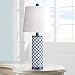 Gisele Blue Lattice Column Table Lamp