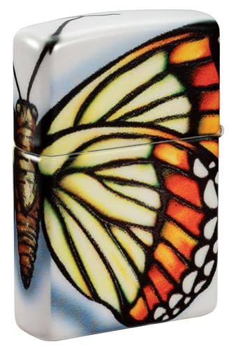 Encendedor Zippo bolsillo diseño mariposa blanco miniatura 2