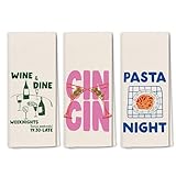 QGFM Italian Kitchen Towels Set 3, Italian Kitchen Decor, Bar Towels for Kitchen Bartender, Retro Dish Towels for Hand Towels for Kitchen, Aesthetic Kitchen Decor, 16x24 Inch