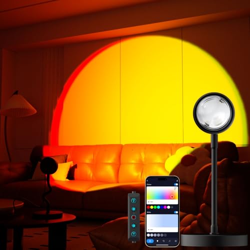 SEMRYICO Sunset Lamp Projector – Multicolor 360° Rotating with APP Control