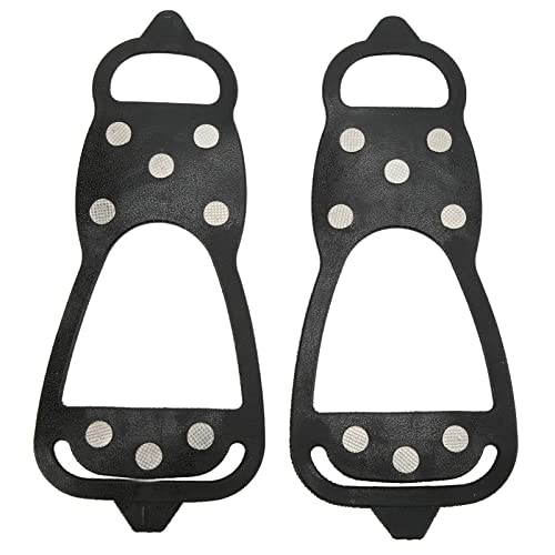 1 Pair Mountain Shoes Crampons, 8 Teeth Crampons, Nonslip Ice Traction Cleats, Shoe Grips for Walking on Snow and Ice (S)