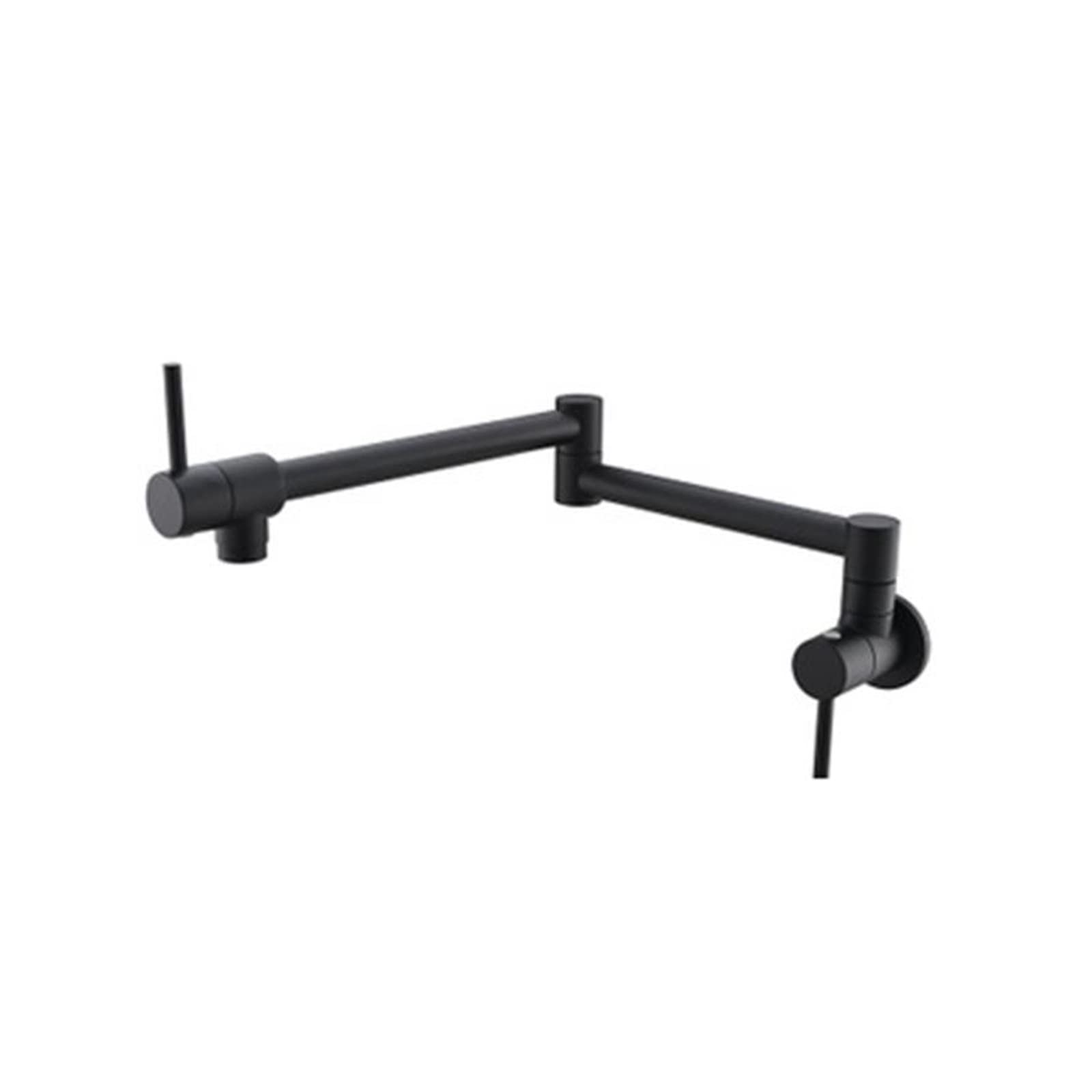 Wall Mounted Kitchen Faucet Foldable Brass Pot Filler Swivel Folding Retractable Rotary Stretch Basin Sink Tap,Durability(Nero)